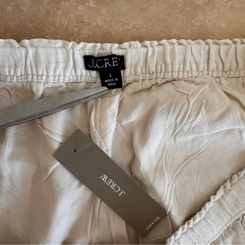 J Crew Ivory 3 Inch Stratus Short in Linen Womens Size L